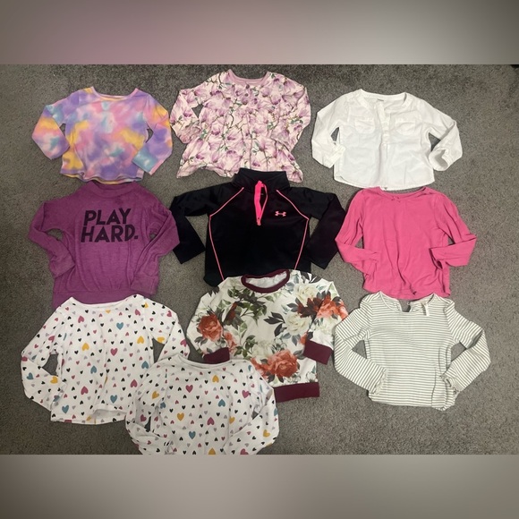 adidas Other - Set of 10 girls/ toddler/ 2T Winter long sleeve, Sweatshirt/ Zip-up shirt lot